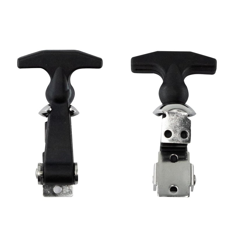 PDETVEO 4.6'' Rubber Flexible T-Handle Draw Latches, Black Rubber Hood Machine Draw Latches with Brackets for Tool Box, Boat, Cooler, Golf Cart, Machine Equipment, 2pcs - Image 2